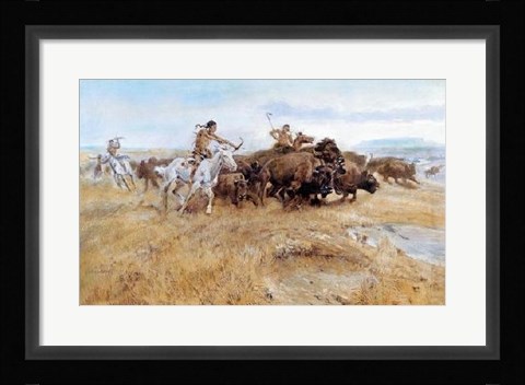 Framed Buffalo Hunt Print