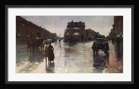 Framed Rainy Day, Boston Print