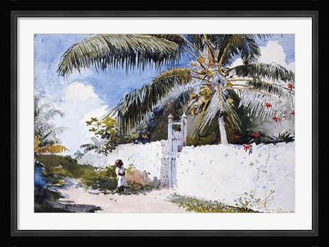 Framed Garden In Nassau Print