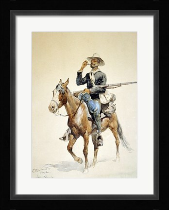 Framed Mounted Infantryman Print