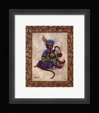 Framed Monkey With Concertina Print