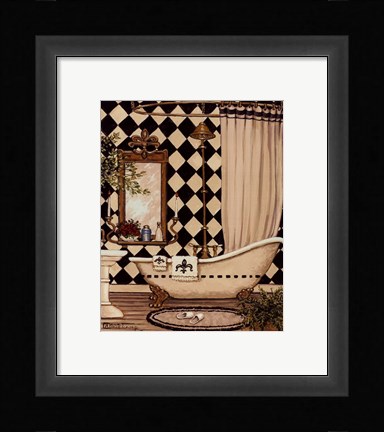 Framed Elegant Bath I Print