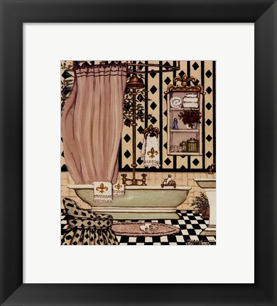Framed Elegant Bath II Print