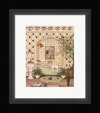 Framed Elegant Bath III Print
