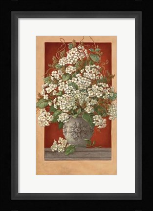 Framed Hydrangeas En Rouge Print