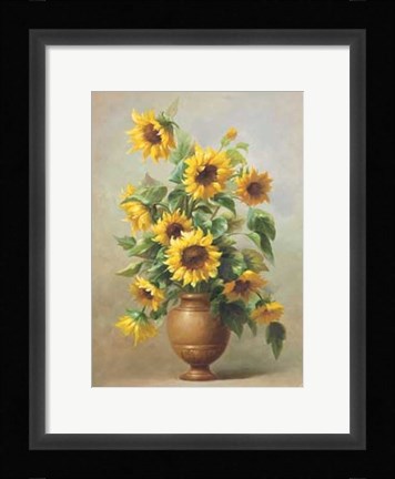 Framed Sunflowers In Bronze II Print