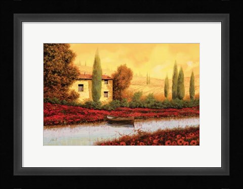 Framed Al Tramonto Sul Fiume Print