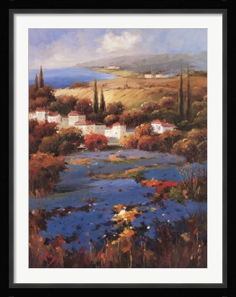 Framed Villagio Blu Print