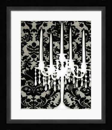 Framed Patterned Candelabra I Print