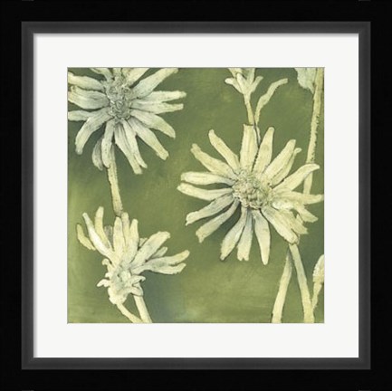 Framed Verdigris Blossoms III Print