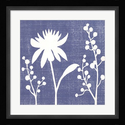 Framed Blue Linen I Print