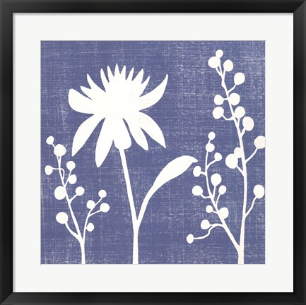 Framed Blue Linen I Print
