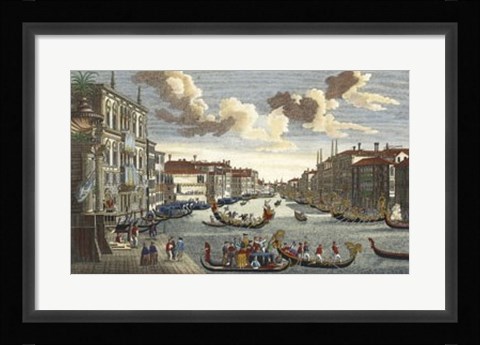 Framed Venice Canal and Gondola Race Print