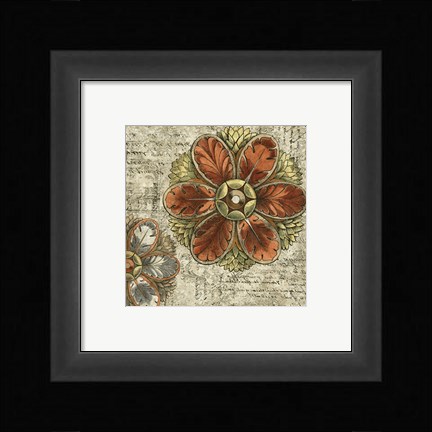 Framed Vintage Rosette I Print