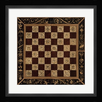 Framed Antique Gameboard I Print