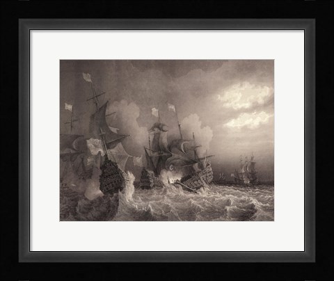 Framed Ships at Sea I Print