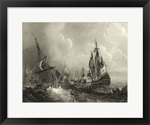 Framed Ships at Sea II Print