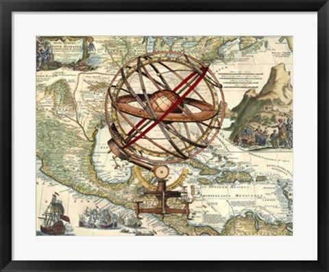 Framed Nova Hispania Print