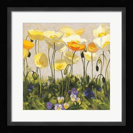 Framed Poppies and Pansies II Print