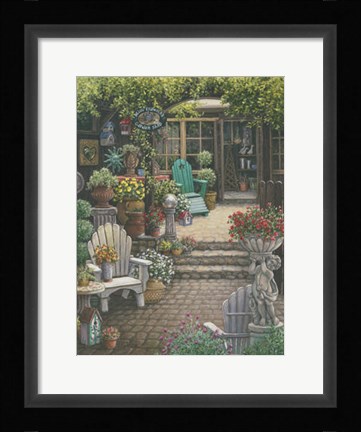 Framed Miss Trawick's Garden Shop Print