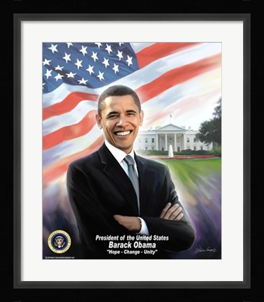 Framed President Barack Obama Print