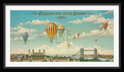 Framed Ballooning Over London Print