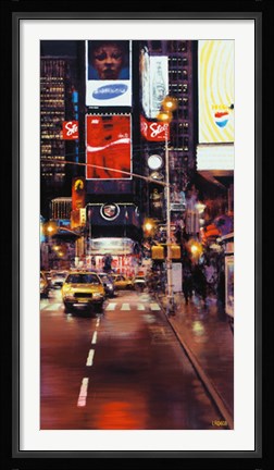 Framed Times Square at Night II Print