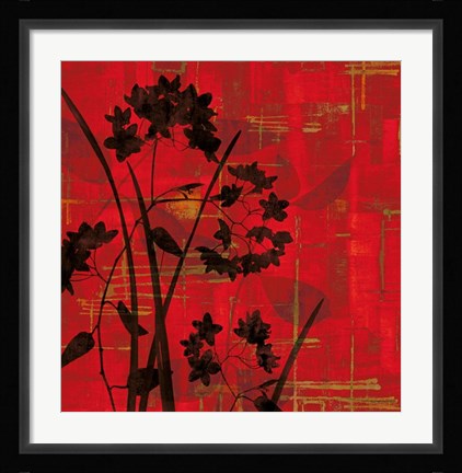 Framed Silhouette on Red Print