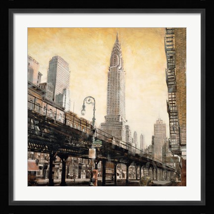 Framed Chrysler Building from the L Print