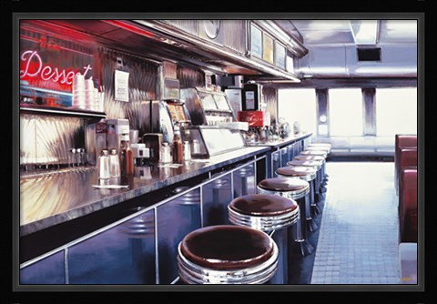 Framed Ruthie and Moe's Diner Print