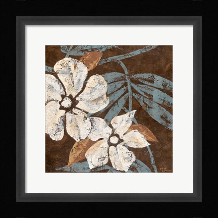 Framed Flowers on Chocolate I Print