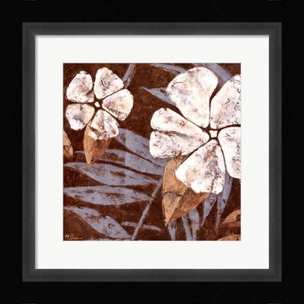 Framed Flowers on Chocolate II Print