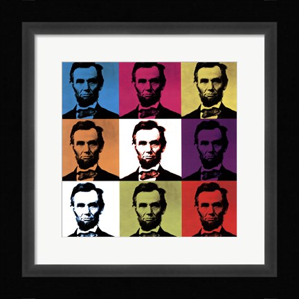 Framed Abraham Lincoln - colored tiles Print