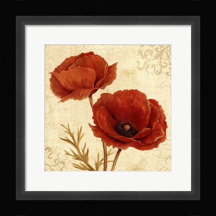 Framed Poppy Bouquet I Print