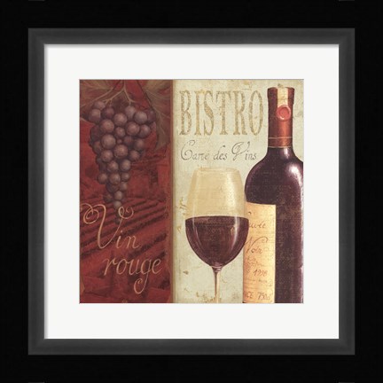Framed Wine List I Print