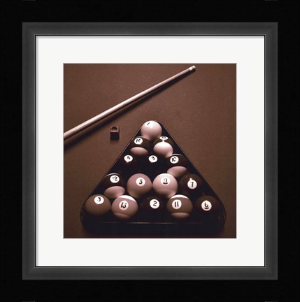 Framed Pool Table I - Sepia Print