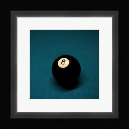 Framed 8 Ball on Blue Print