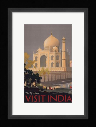 Framed Taj Mahal - Visit India Print