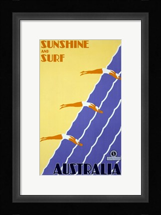 Framed Australia - Sunshine and Surf Print
