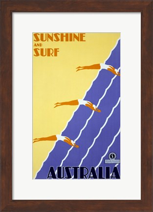 Framed Australia - Sunshine and Surf Print
