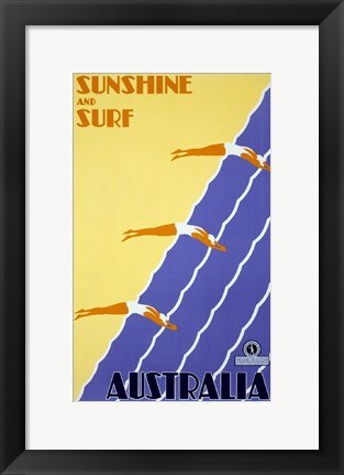 Framed Australia - Sunshine and Surf Print