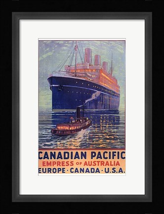 Framed Canadian Pacific - Empress of Australia Print