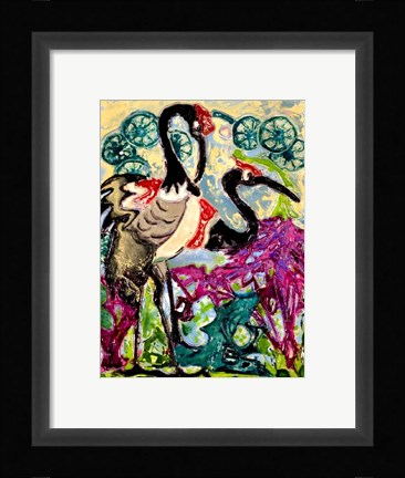 Framed Cranes Print