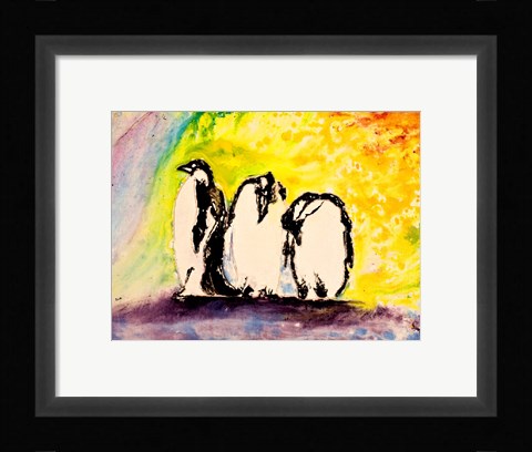 Framed Penguins Print