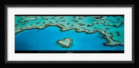 Framed Heart Reef, Great Barrier Reef Print