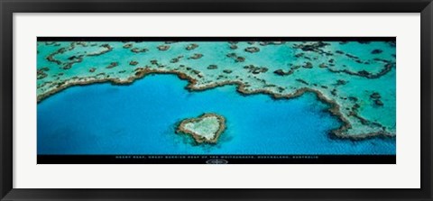 Framed Heart Reef, Great Barrier Reef Print