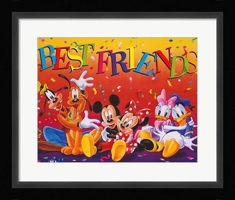 Framed Mickey &amp; Friends: Best Friends Print