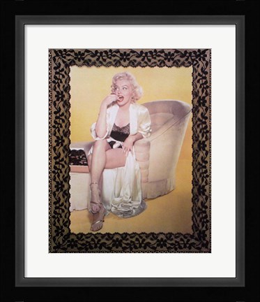 Framed Marilyn Monroe: Lace Print