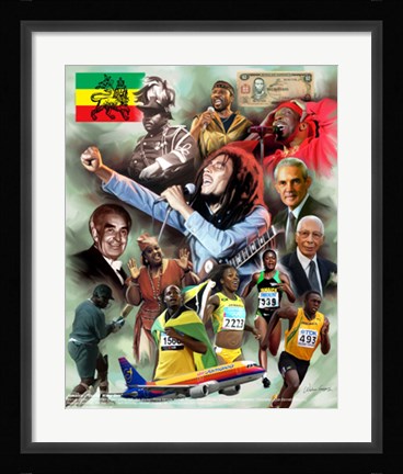Framed Jamaica: Out of Many One Print