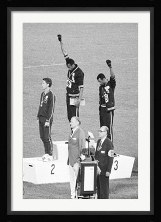 Framed 1968 Mexico Olympics Black Power Salute Print